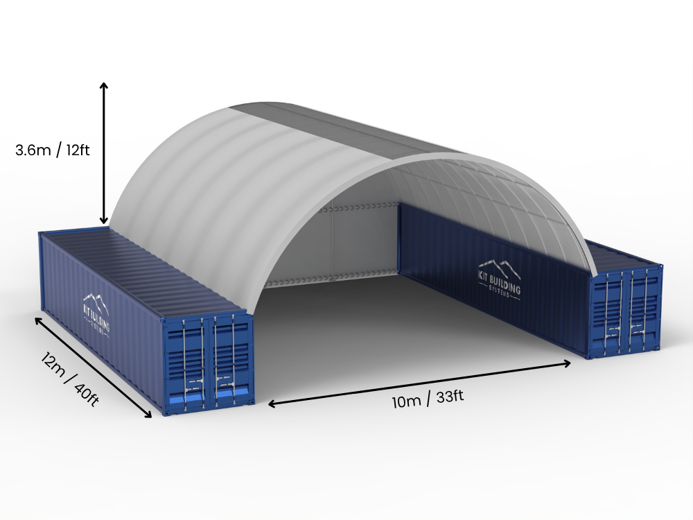 Luz de 10m (33 pies) | Toldos para Contenedores - 33 pies x 12 pies (10m x 3.6m)