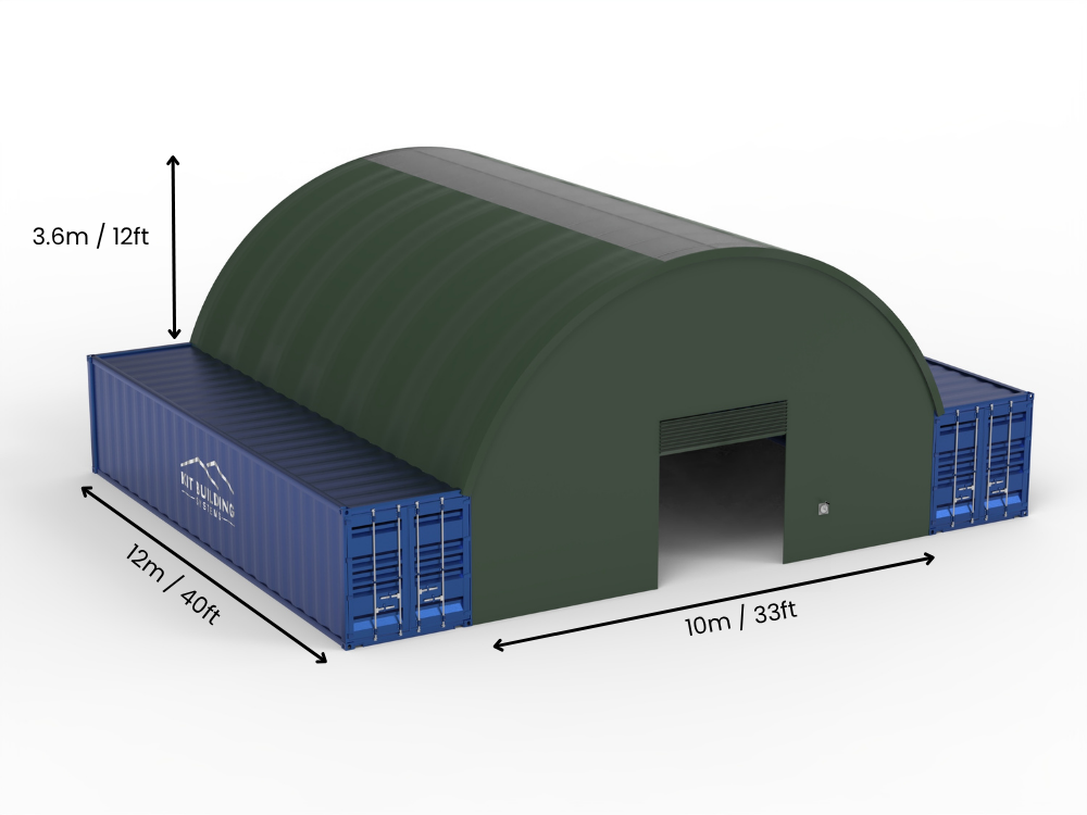Luz de 10m (33 pies) | Toldos para Contenedores - 33 pies x 12 pies (10m x 3.6m)