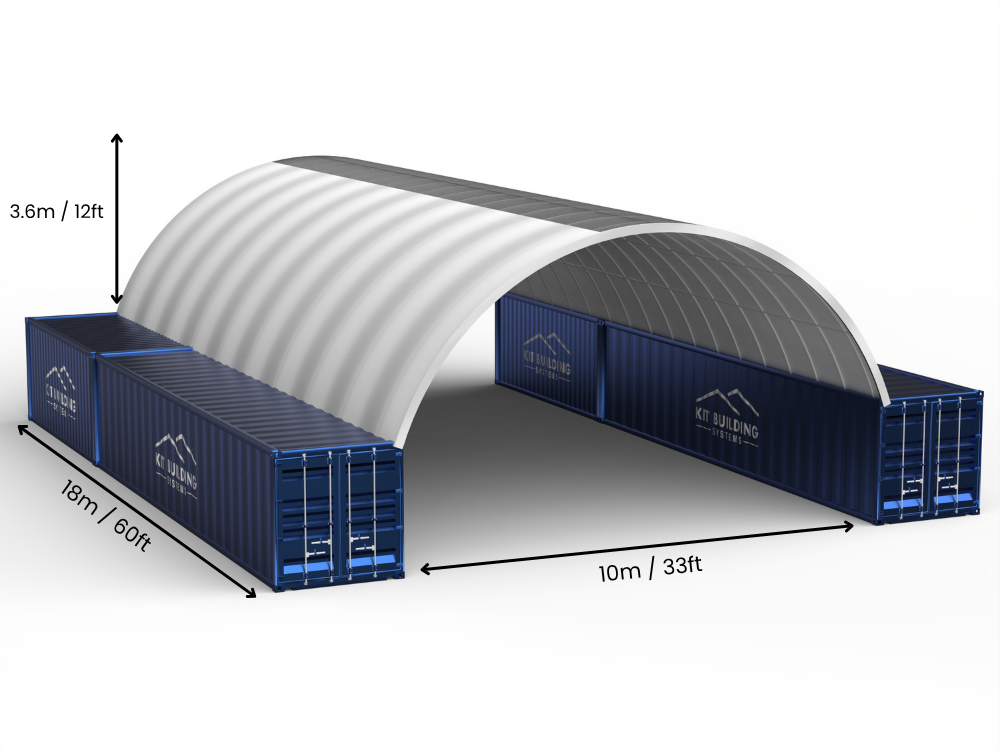 Luz de 10m (33 pies) | Toldos para Contenedores - 33 pies x 12 pies (10m x 3.6m)