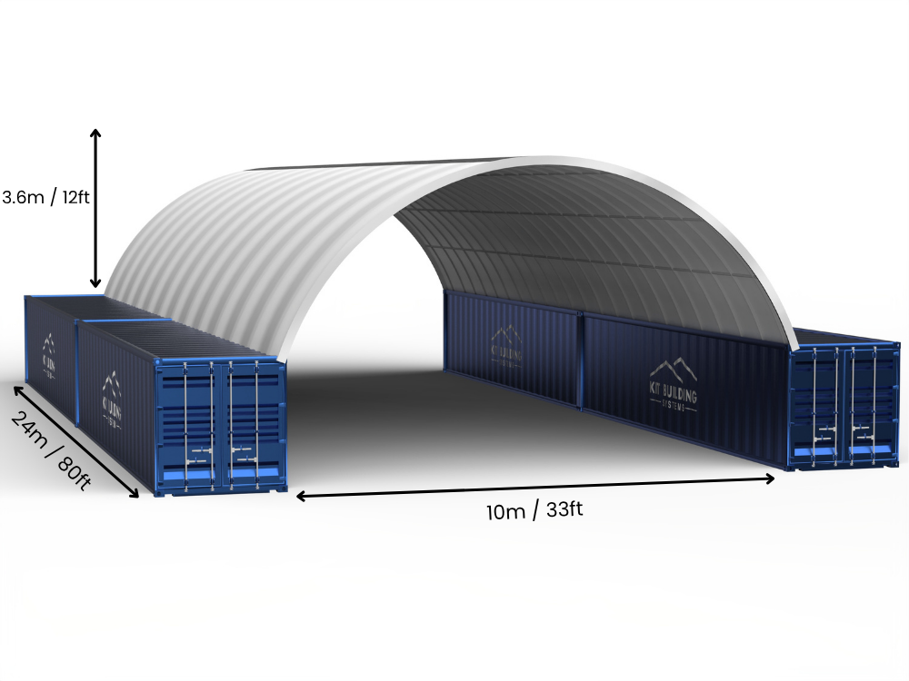 Luz de 10m (33 pies) | Toldos para Contenedores - 33 pies x 12 pies (10m x 3.6m)