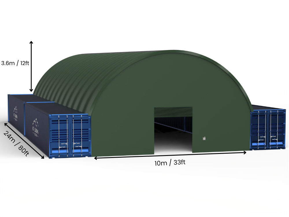 Luz de 10m (33 pies) | Toldos para Contenedores - 33 pies x 12 pies (10m x 3.6m)
