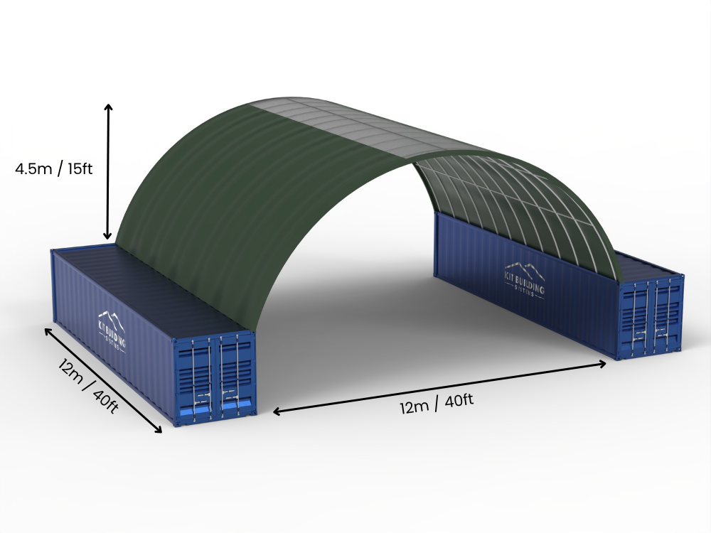Luz de 12m (40 pies) | Marquesinas para Contenedores - 40 pies x 12 pies (12m x 4.5m)