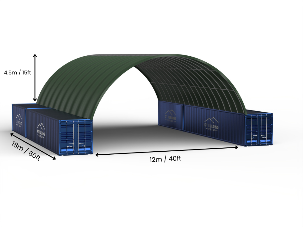 Luz de 12m (40 pies) | Marquesinas para Contenedores - 40 pies x 12 pies (12m x 4.5m)