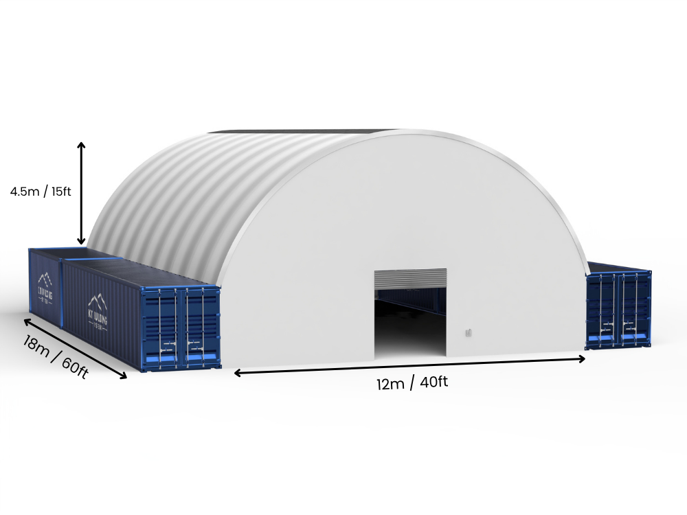 Luz de 12m (40 pies) | Marquesinas para Contenedores - 40 pies x 12 pies (12m x 4.5m)