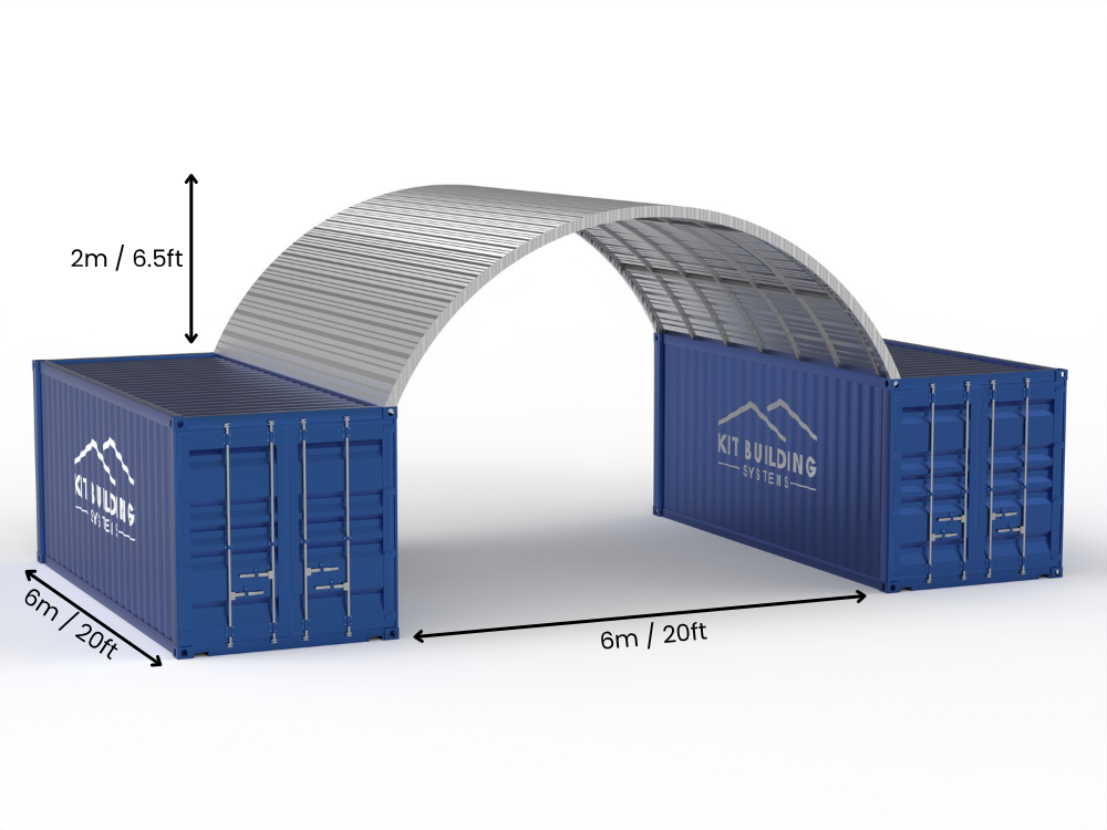 Marquesinas de Contenedores de Acero - 20ft x 20ft x 6.5ft (6m x 6m x 2m)