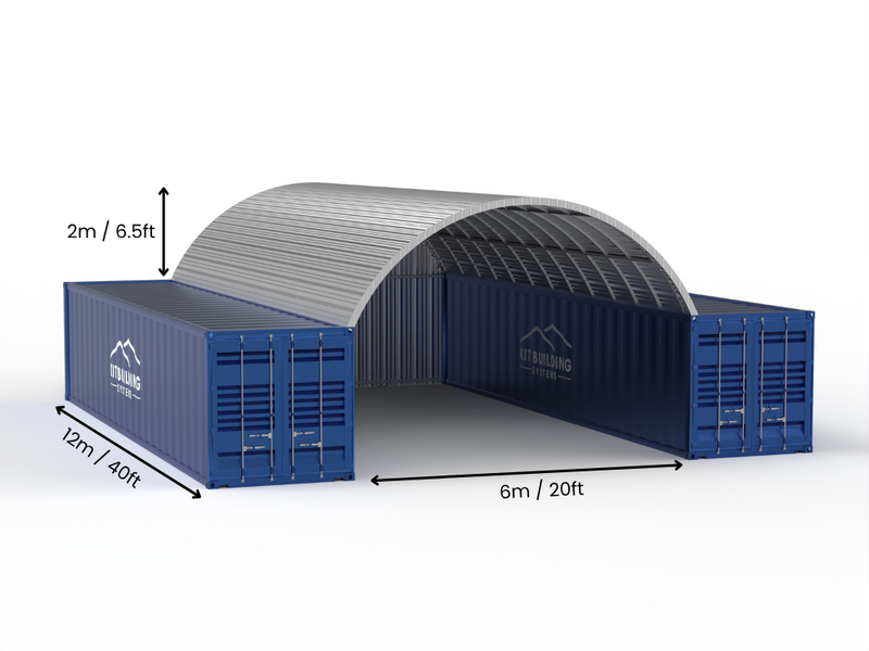 Marquesinas de Contenedores de Acero - 20ft x 40ft x 6.5ft (6m x 12m x 2m)