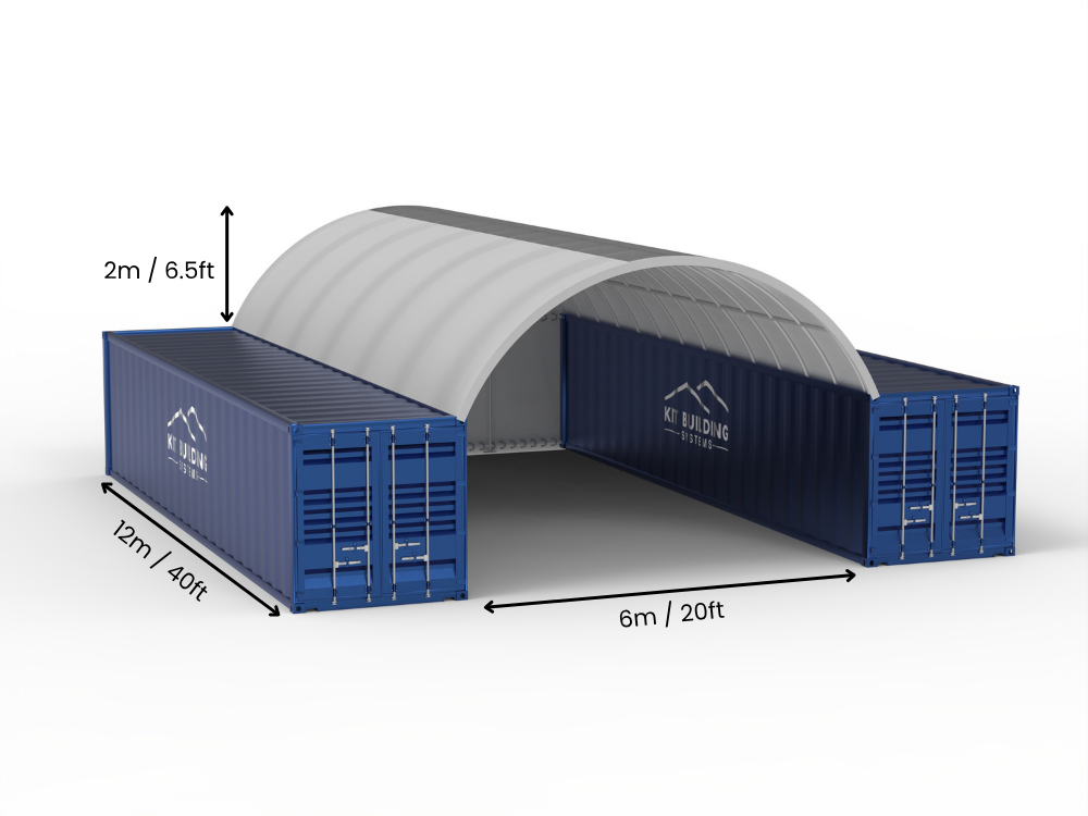 Luz de 6m (20 pies) | Toldos para contenedores 20 pies de ancho, 6.5 pies de alto (6m x 2m)