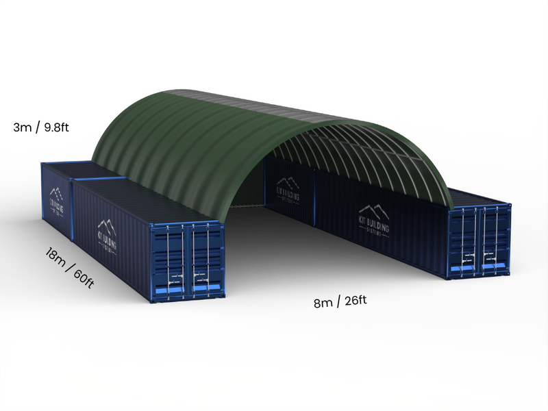 Luz de 8m (26 pies) | Toldos para Contenedores 26 pies de ancho, 10 pies de alto (8m x 3m)