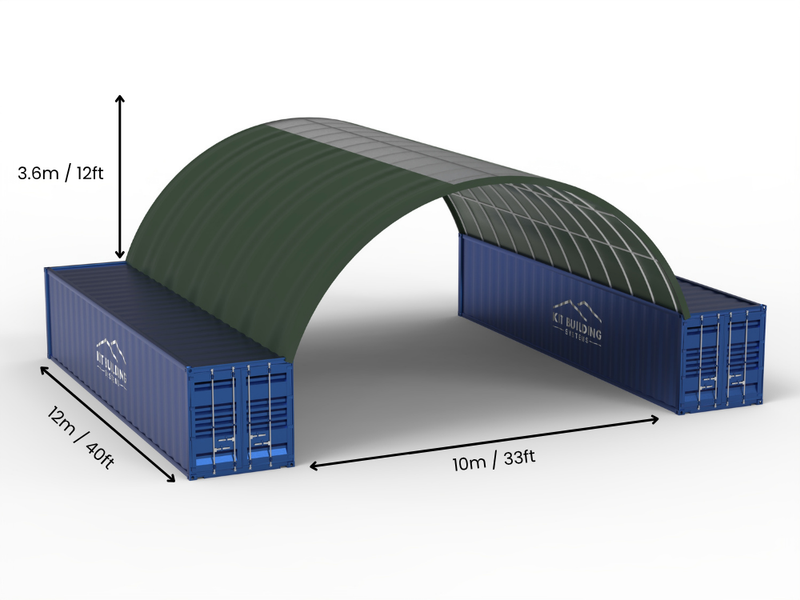 Luz de 10m (33 pies) | Toldos para Contenedores - 33 pies x 12 pies (10m x 3.6m)