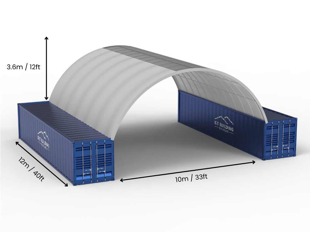 Luz de 10m (33 pies) | Toldos para Contenedores - 33 pies x 12 pies (10m x 3.6m)