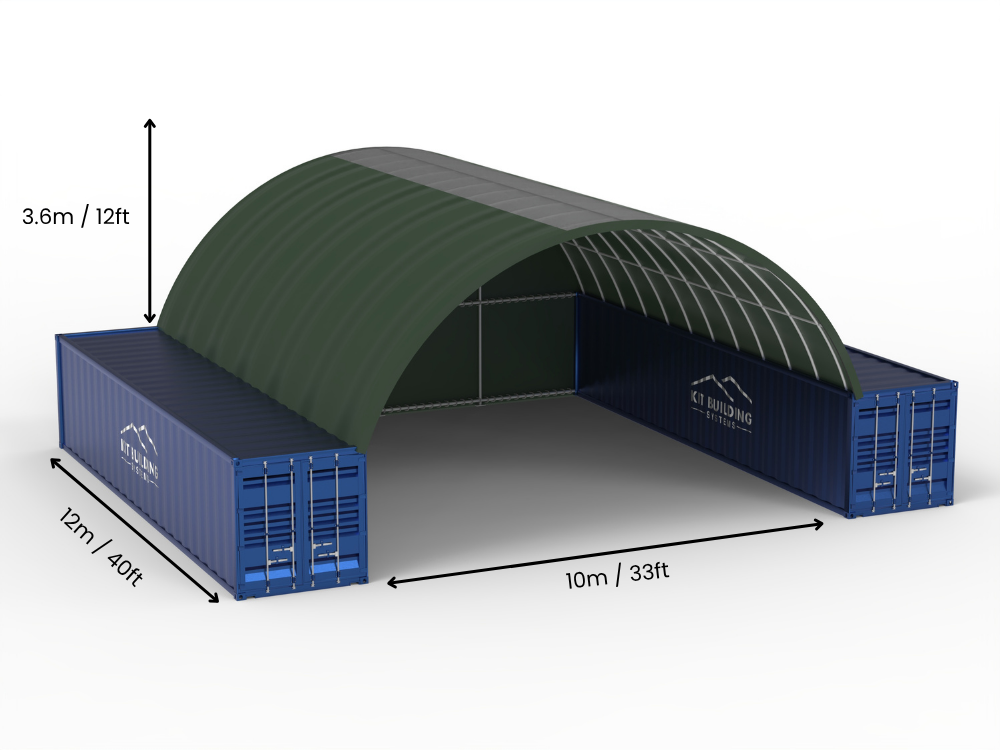 Luz de 10m (33 pies) | Toldos para Contenedores - 33 pies x 12 pies (10m x 3.6m)