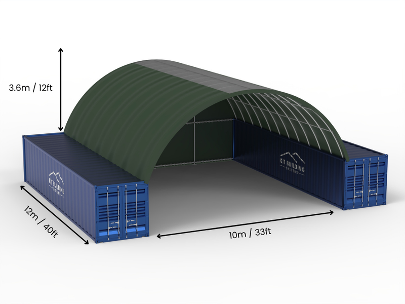 Luz de 10m (33 pies) | Toldos para Contenedores - 33 pies x 12 pies (10m x 3.6m)