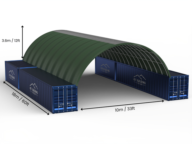 Luz de 10m (33 pies) | Toldos para Contenedores - 33 pies x 12 pies (10m x 3.6m)