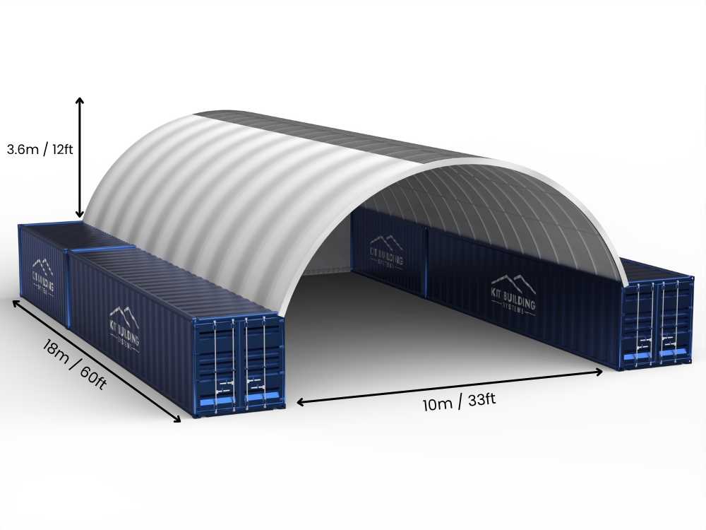 Luz de 10m (33 pies) | Toldos para Contenedores - 33 pies x 12 pies (10m x 3.6m)