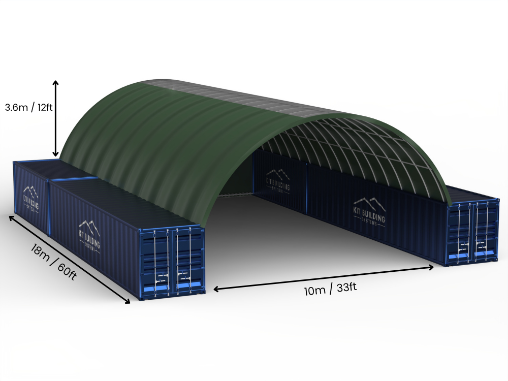 Luz de 10m (33 pies) | Toldos para Contenedores - 33 pies x 12 pies (10m x 3.6m)