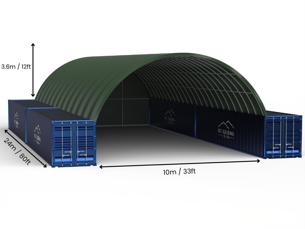 Luz de 10m (33 pies) | Toldos para Contenedores - 33 pies x 12 pies (10m x 3.6m)