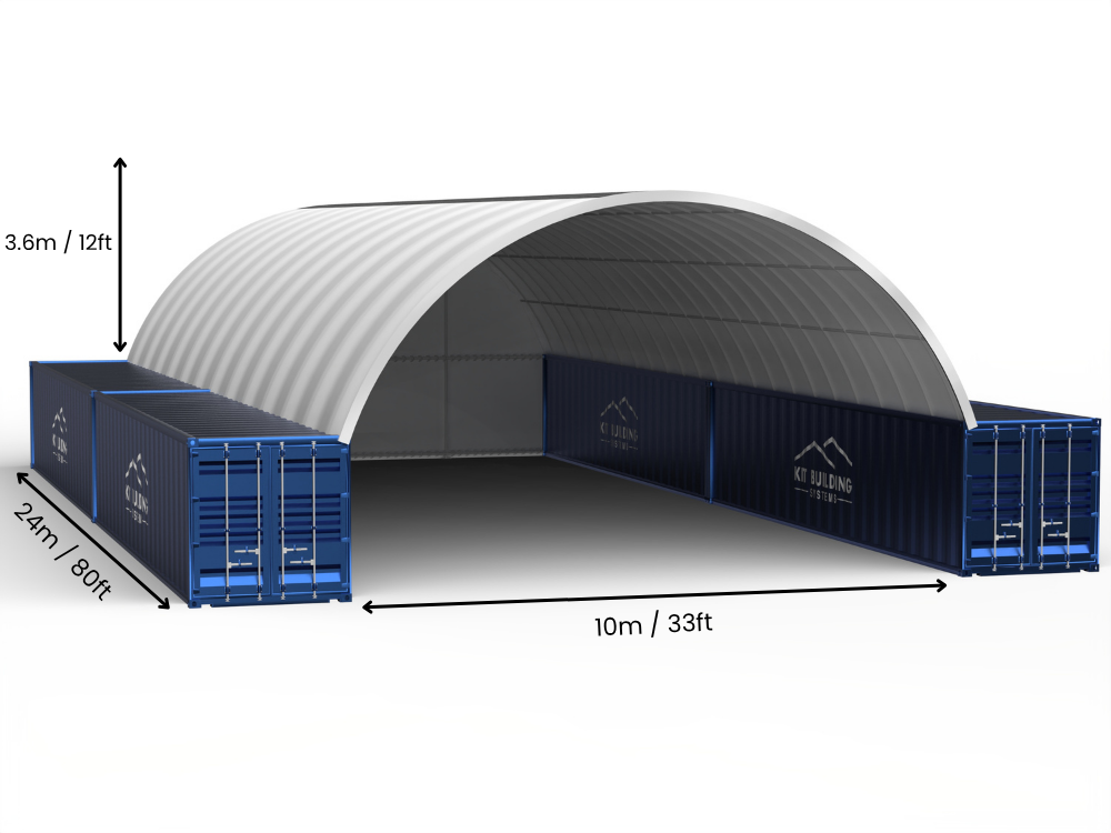 Luz de 10m (33 pies) | Toldos para Contenedores - 33 pies x 12 pies (10m x 3.6m)