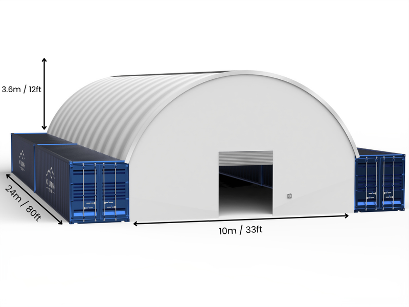 Luz de 10m (33 pies) | Toldos para Contenedores - 33 pies x 12 pies (10m x 3.6m)