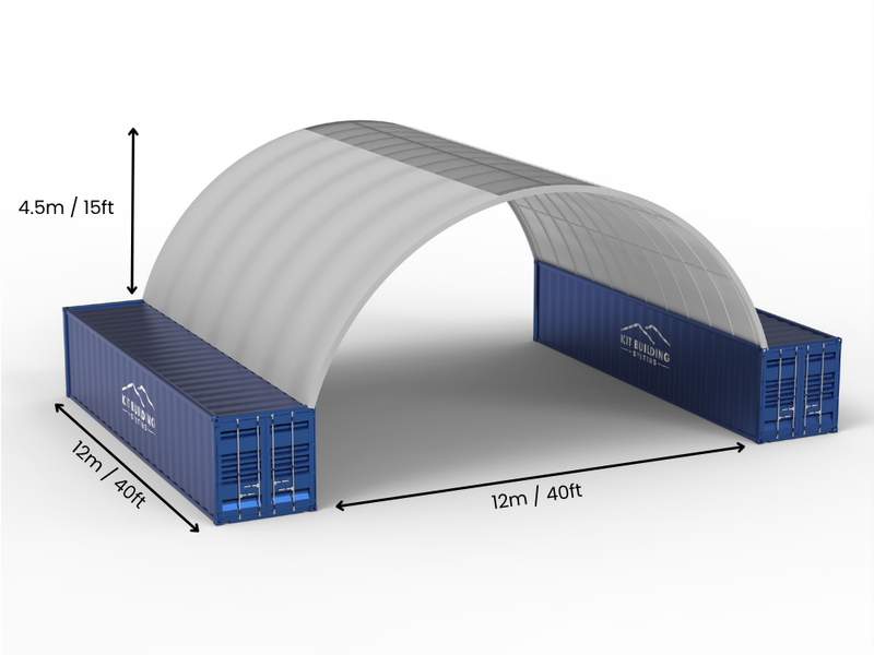 Luz de 12m (40 pies) | Marquesinas para Contenedores - 40 pies x 12 pies (12m x 4.5m)