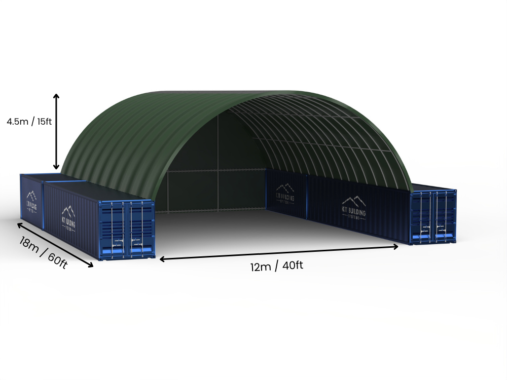 Luz de 12m (40 pies) | Marquesinas para Contenedores - 40 pies x 12 pies (12m x 4.5m)