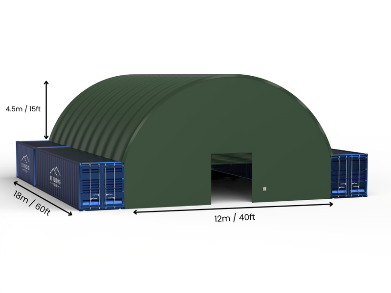Luz de 12m (40 pies) | Marquesinas para Contenedores - 40 pies x 12 pies (12m x 4.5m)
