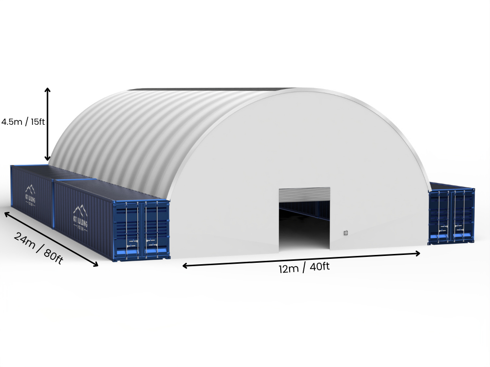 Luz de 12m (40 pies) | Marquesinas para Contenedores - 40 pies x 12 pies (12m x 4.5m)