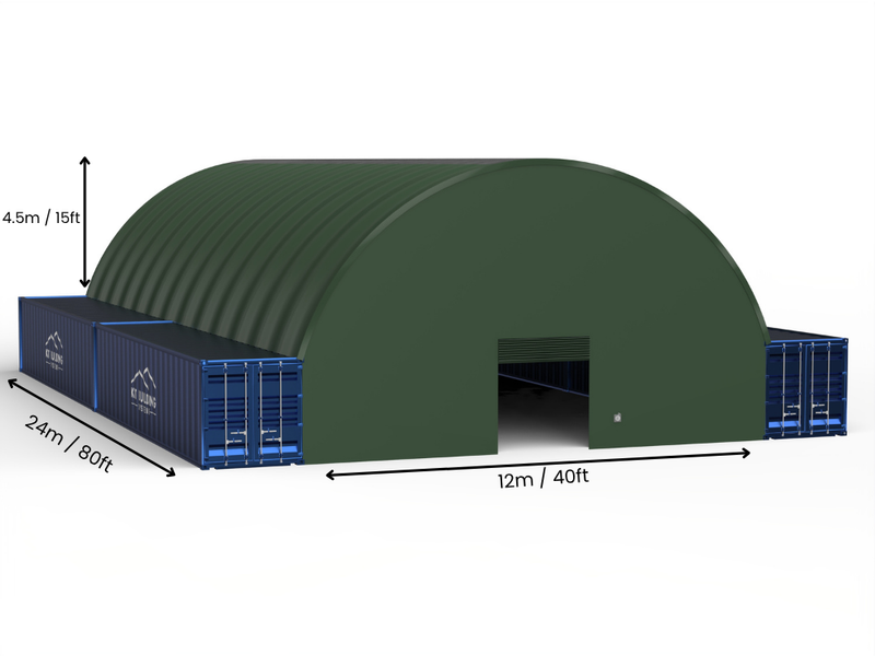 Luz de 12m (40 pies) | Marquesinas para Contenedores - 40 pies x 12 pies (12m x 4.5m)
