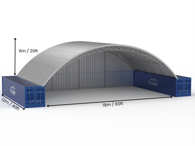 Marquesinas de Contenedores de Acero - 60ft x 40ft x 20ft (18m x 12m x 6.1m)