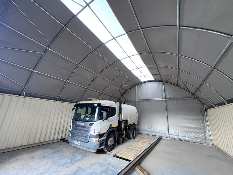 Marquesinas para contenedores: 20 pies x 40 pies x 6,5 pies (6 mx 12 mx 2 m)