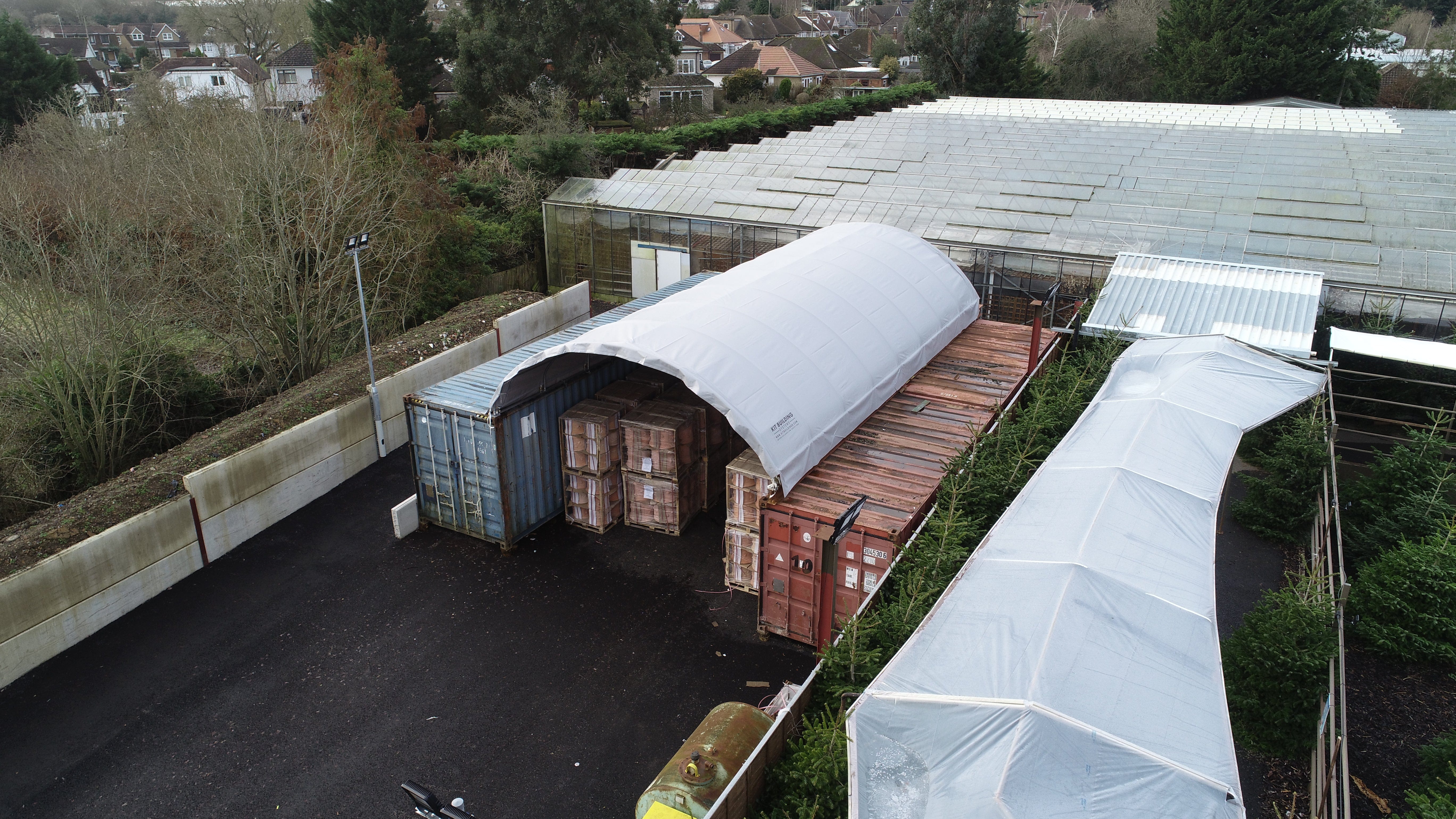 Kit Buildings Container Shelter - 26ft x 40ft x 10ft (8m x 12m x 3m)